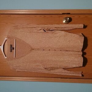 Gold colored Josephine Chaus  button up cardigan